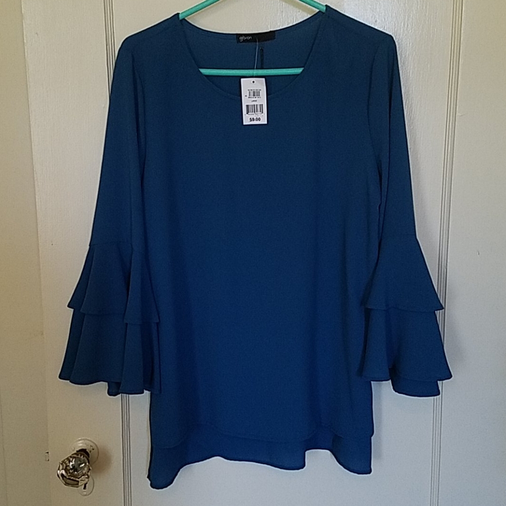 Gibson ruffle sleeve blouse